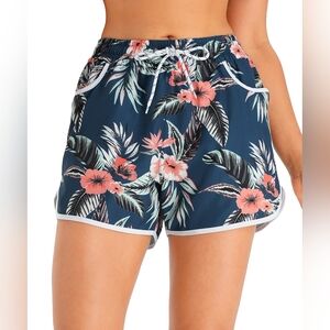 Floral Navy Women's Surf Shorts Size XL